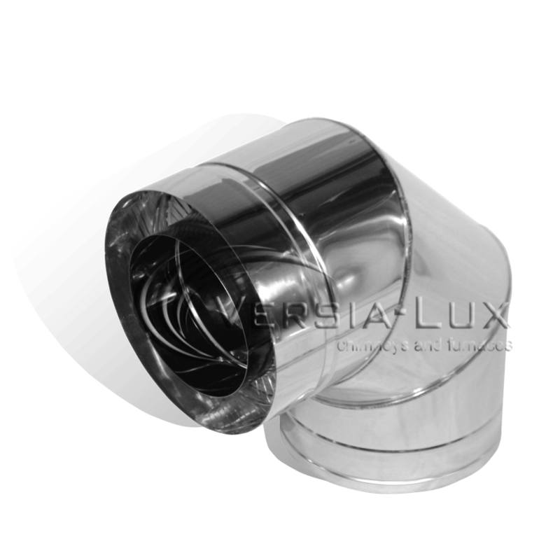 Коліно димохідні 90 ° нерж / нерж ø140 / 200мм