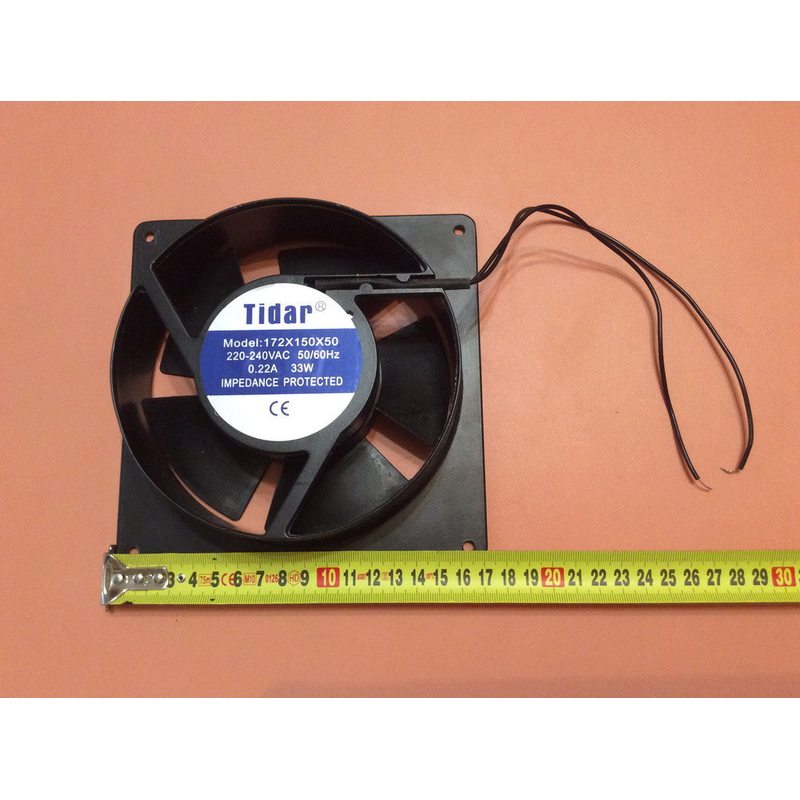 Вентилятор осьовий універсальний Tidar 150мм * 150мм * 50мм / 220-240V / 0,22А / 33W (круглі-КВАДРАТНИЙ)
