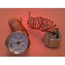 Термометр капиллярный PAKKENS Ø60мм от 0 до 250 ° С, длина капилляра 2м Турция