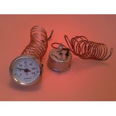 Термометр капиллярный PAKKENS Ø60мм от 0 до 120 ° С, длина капилляра 2м Турция