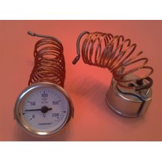Термометр капиллярный PAKKENS Ø60мм от 0 до 200 ° С, длина капилляра 2м Турция