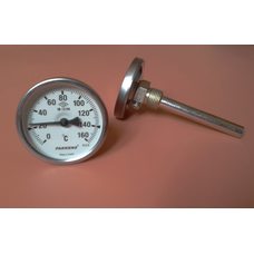 Термометр биметаллический трубчатый PAKKENS Ø63мм / от 0 до 160 ° С / трубка 10 см с резьбой 1/2 "Турция