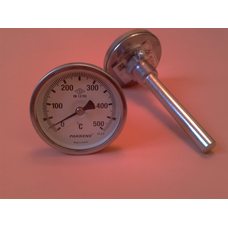 Термометр биметаллический трубчатый PAKKENS Ø63мм / Tmax = 500 ° С / гильза L = 100 мм (с резьбой 1/2 ") Турция