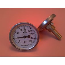 Термометр биметаллический трубчатый PAKKENS Ø63мм / Tmax = 160 ° С / гильза L = 50 мм (с резьбой 1/2 ") Турция
