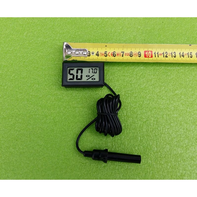 Влагомер-гигрометр с термометром-градусником цифровой (на батарейках) для инкубаторов - ЧЕРНЫЙ Китай