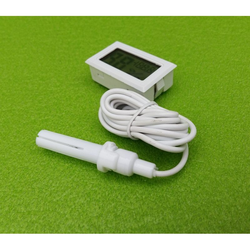 Термометр-градусник с влагомерами-гигрометром цифровой (на батарейках) для инкубаторов - БЕЛЫЙ Китай
